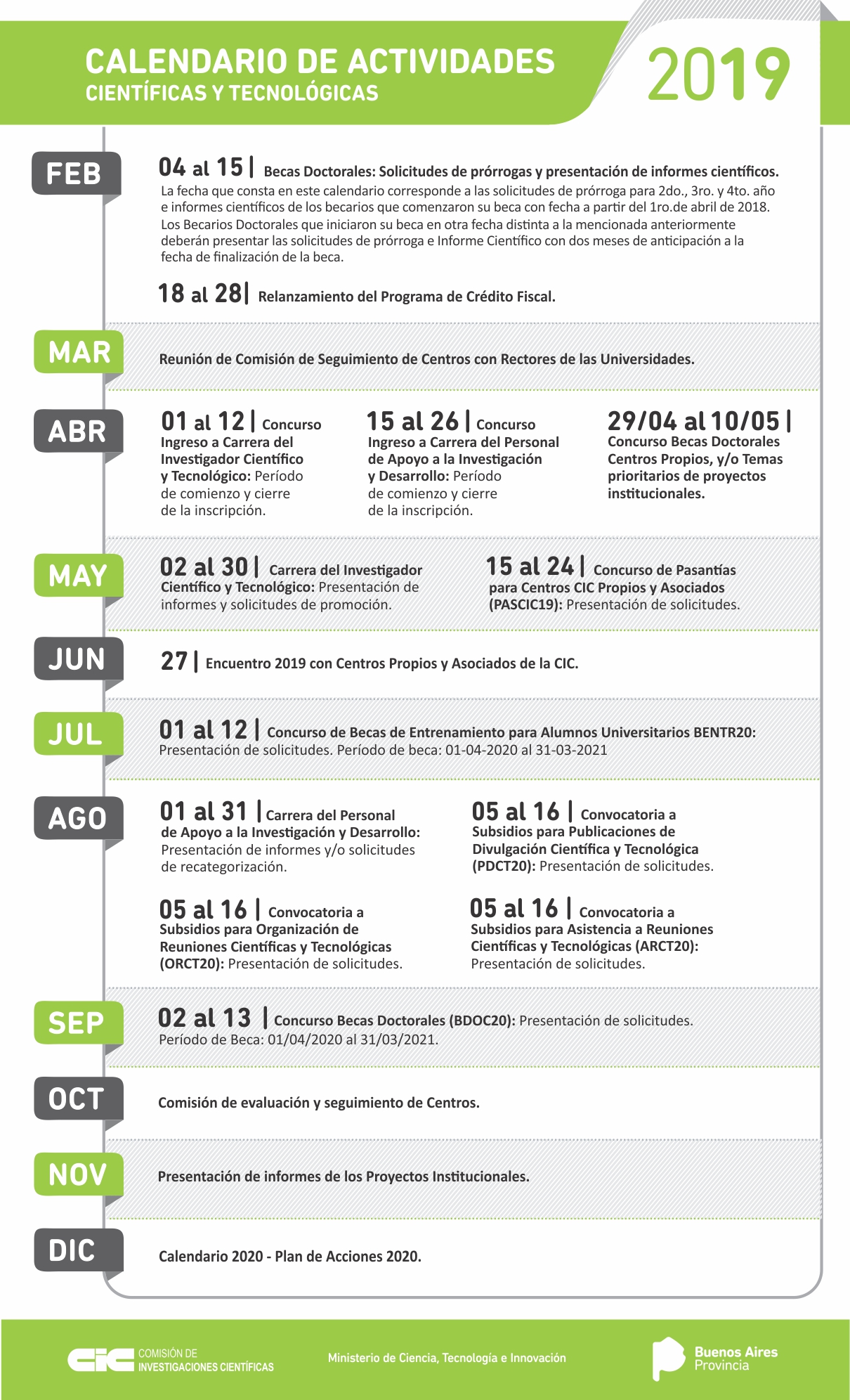 calendario 2019